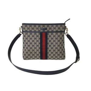 GUCCI Sherry Line Messenger Shoulder Bag GG Canvas Beige